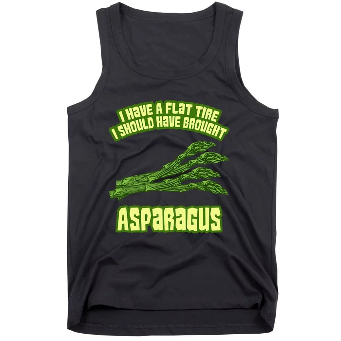 Flat Tire Asparagus Vegan Vegetarian Vegetables Funny Tank Top