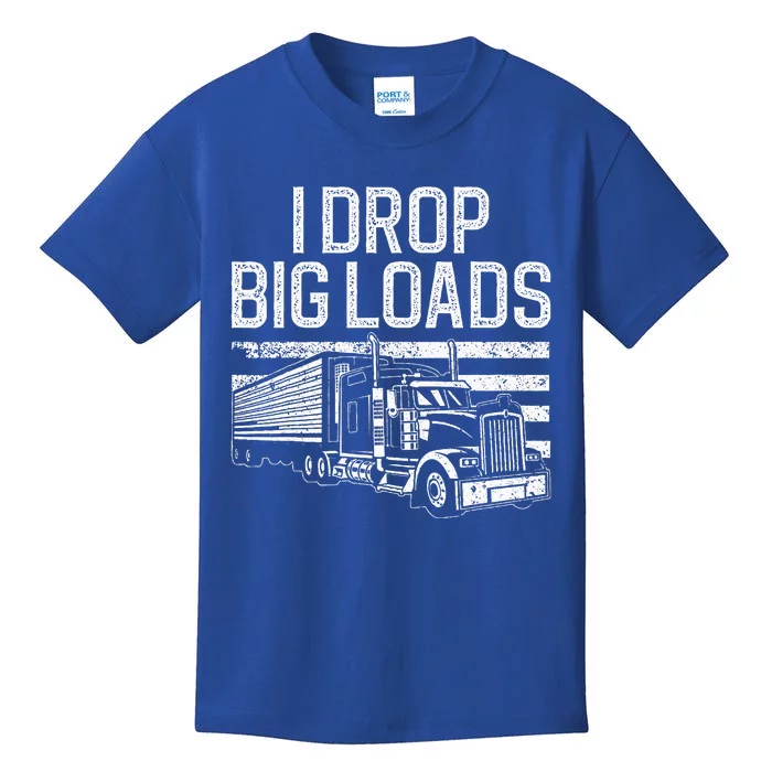 Funny Trucker Art For Trucking Truck Driver Kids T-Shirt