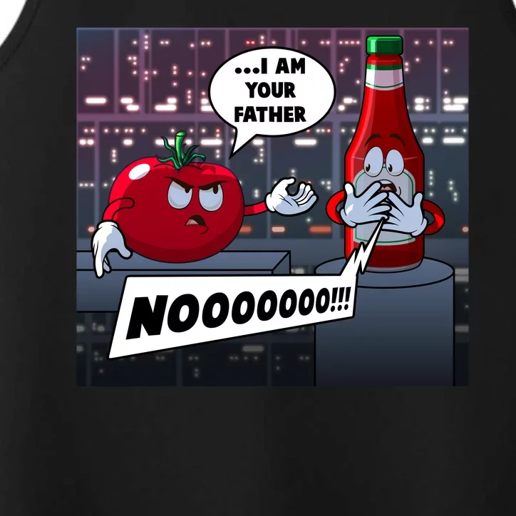 Funny Tomato And Ketchup I Am Your Father Performance Tank