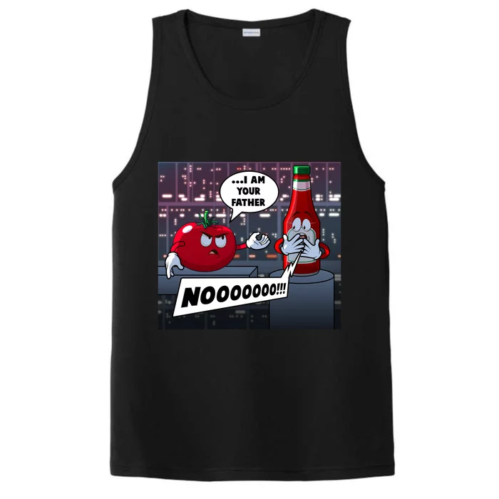 Funny Tomato And Ketchup I Am Your Father Performance Tank