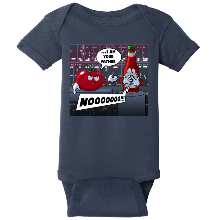 Funny Tomato And Ketchup I Am Your Father Baby Bodysuit