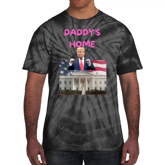 Funny Taking America Back Daddys Home Trump Pink 2024 Tie-Dye T-Shirt