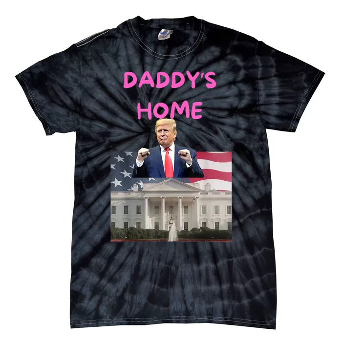 Funny Taking America Back Daddys Home Trump Pink 2024 Tie-Dye T-Shirt