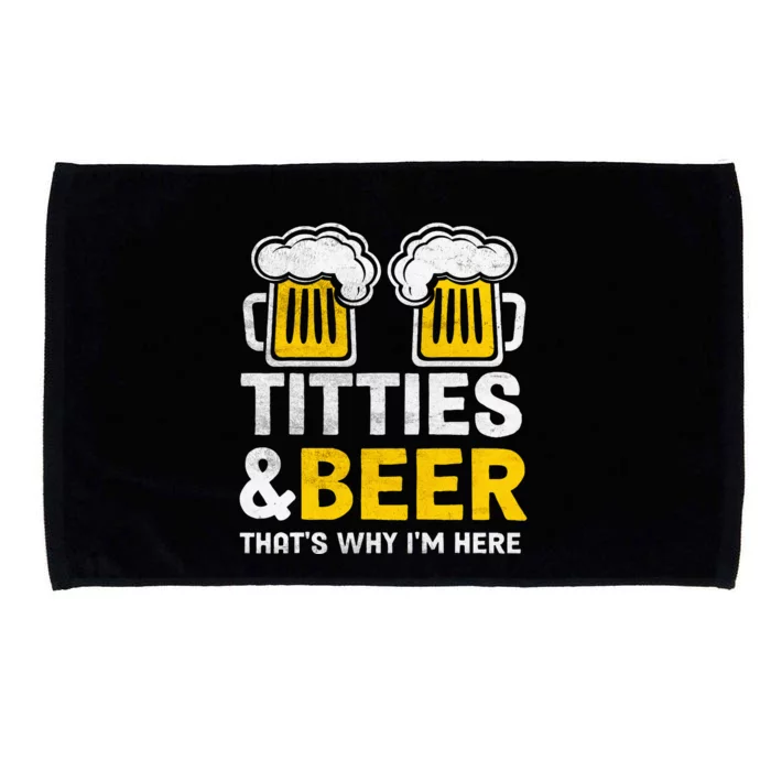 Funny Titties And Beer Why IM Here Drinking Beer Lover Microfiber Hand Towel