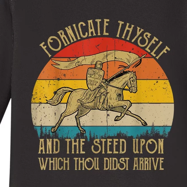 Fornicate Thyself And The Steed Upon Which Thou Didst Arrive Baby Long Sleeve Bodysuit