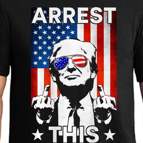 Funny Trump Arrest This American Flag Trump 2024 Pajama Set