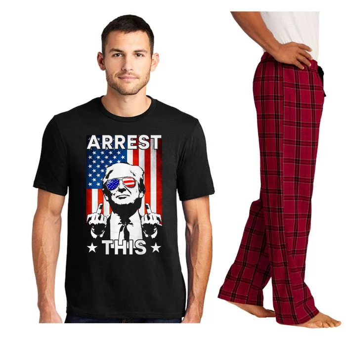 Funny Trump Arrest This American Flag Trump 2024 Pajama Set