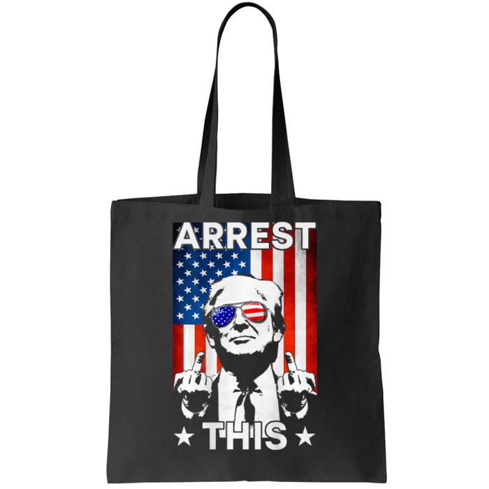 Funny Trump Arrest This American Flag Trump 2024 Tote Bag