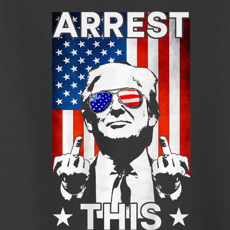 Funny Trump Arrest This American Flag Trump 2024 Toddler T-Shirt