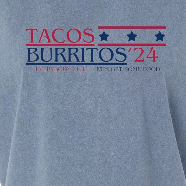 Funny Tacos And Burritos Vote 2024 Garment-Dyed Women's Muscle Tee