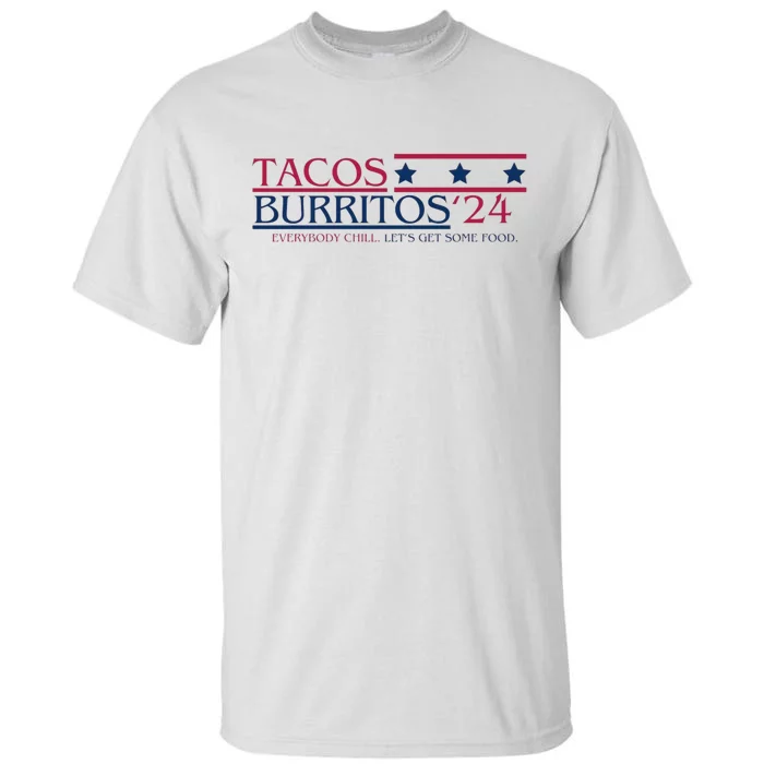 Funny Tacos And Burritos Vote 2024 Tall T-Shirt