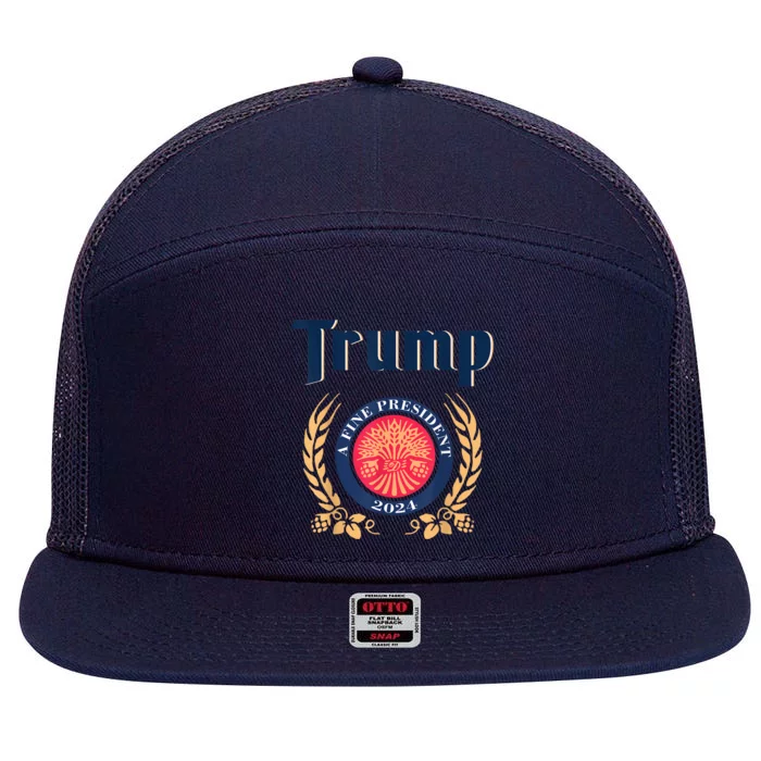 Funny Trump A Fine President 2024 7 Panel Mesh Trucker Snapback Hat