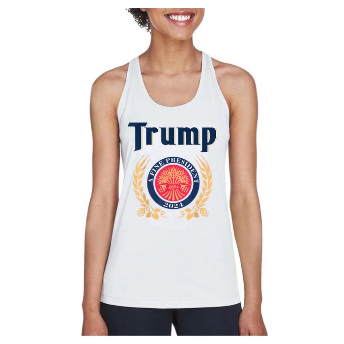 Funny Trump A Fine President 2024 Women's Racerback Tank