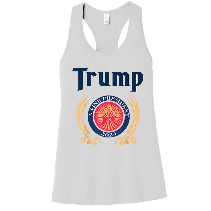 Funny Trump A Fine President 2024 Women's Racerback Tank