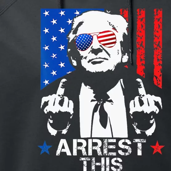 Funny Trump Arrest This Donald Trump Middle Finger President Performance Fleece Hoodie