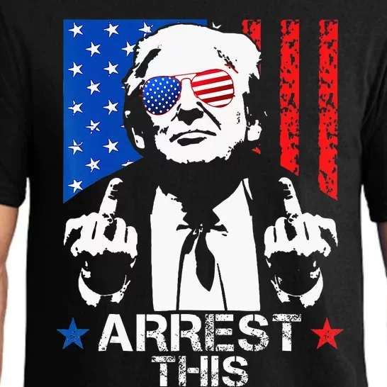 Funny Trump Arrest This Donald Trump Middle Finger President Pajama Set