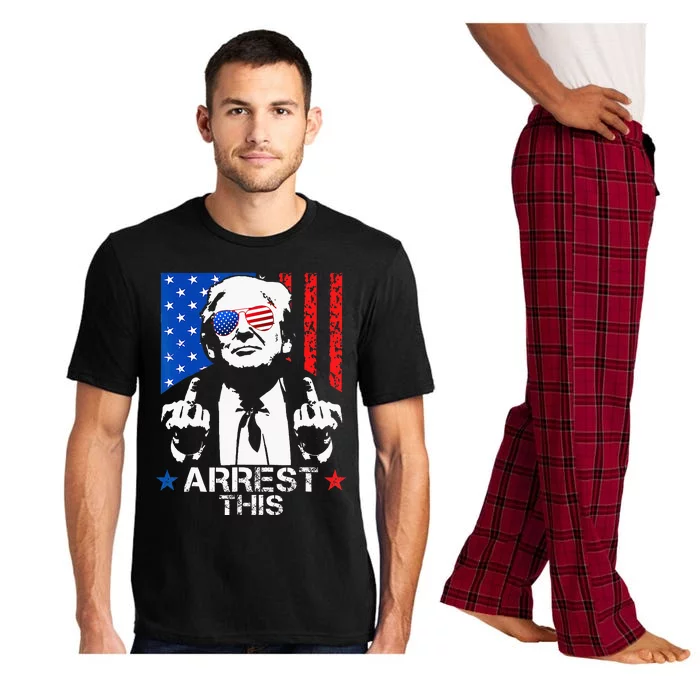 Funny Trump Arrest This Donald Trump Middle Finger President Pajama Set