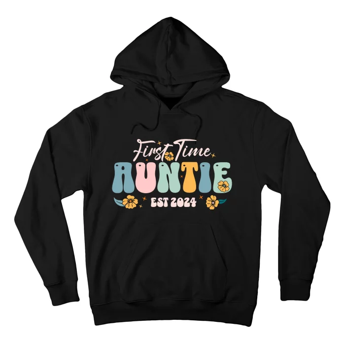 First Time Auntie Est 2024 New Aunt Pregnancy Announcement Hoodie