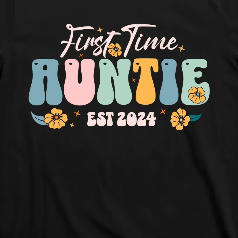 First Time Auntie Est 2024 New Aunt Pregnancy Announcement T-Shirt