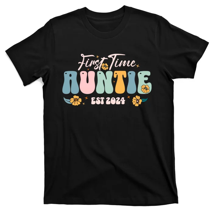 First Time Auntie Est 2024 New Aunt Pregnancy Announcement T-Shirt