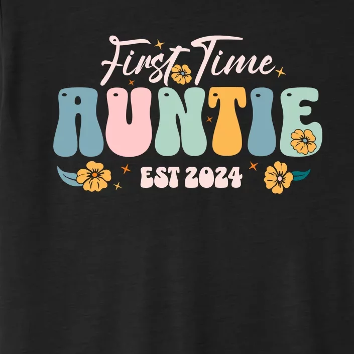 First Time Auntie Est 2024 New Aunt Pregnancy Announcement ChromaSoft Performance T-Shirt