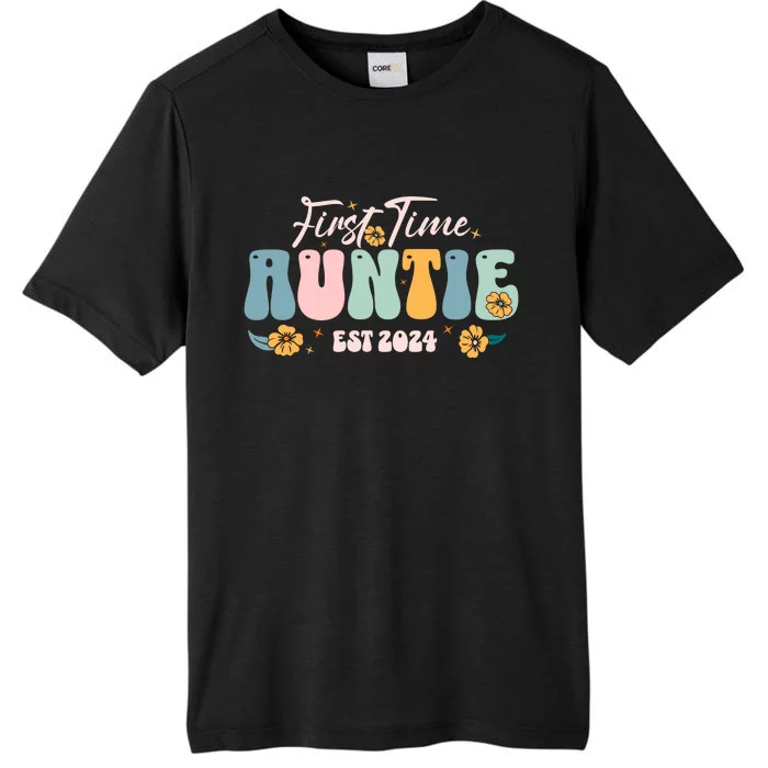 First Time Auntie Est 2024 New Aunt Pregnancy Announcement ChromaSoft Performance T-Shirt