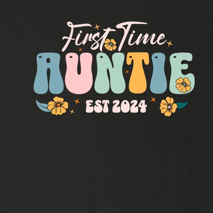 First Time Auntie Est 2024 New Aunt Pregnancy Announcement Toddler Long Sleeve Shirt