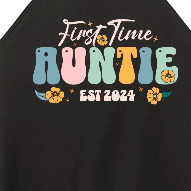 First Time Auntie Est 2024 New Aunt Pregnancy Announcement Women’s Perfect Tri Rocker Tank