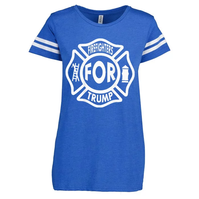 Firefighters Trump America President 2020 First Responder Enza Ladies Jersey Football T-Shirt