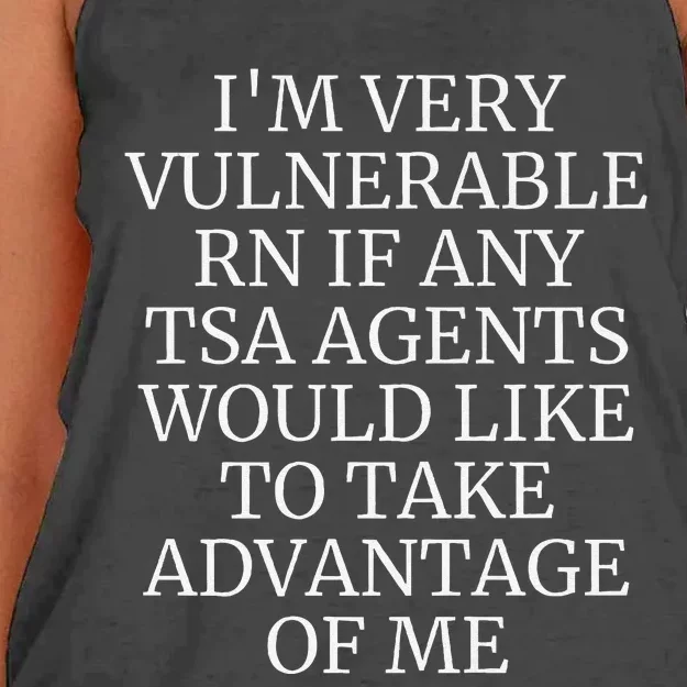 Funny Tsa Agent Very Vulnerable Rn Embarrassing Airport Premium Women's Knotted Racerback Tank