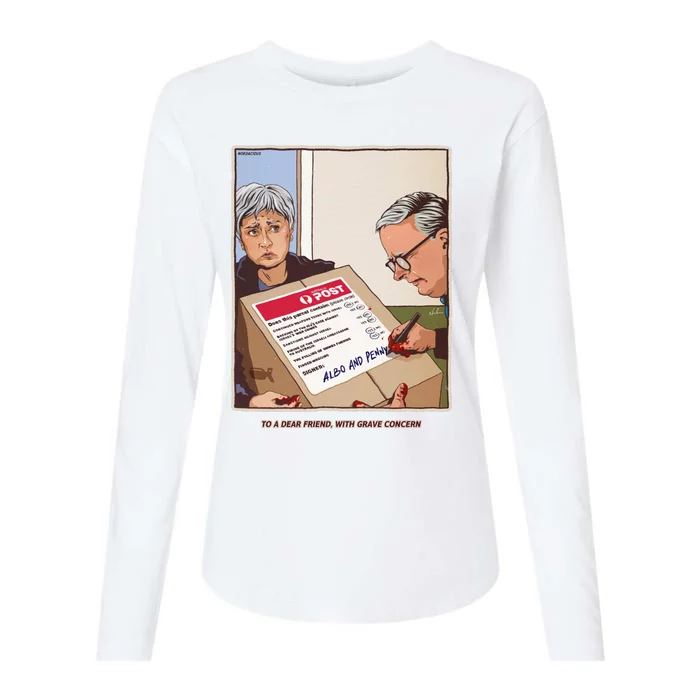 Freepalestine To A Dear Friend With Grave Concern Albo And Penny Womens Cotton Relaxed Long Sleeve T-Shirt