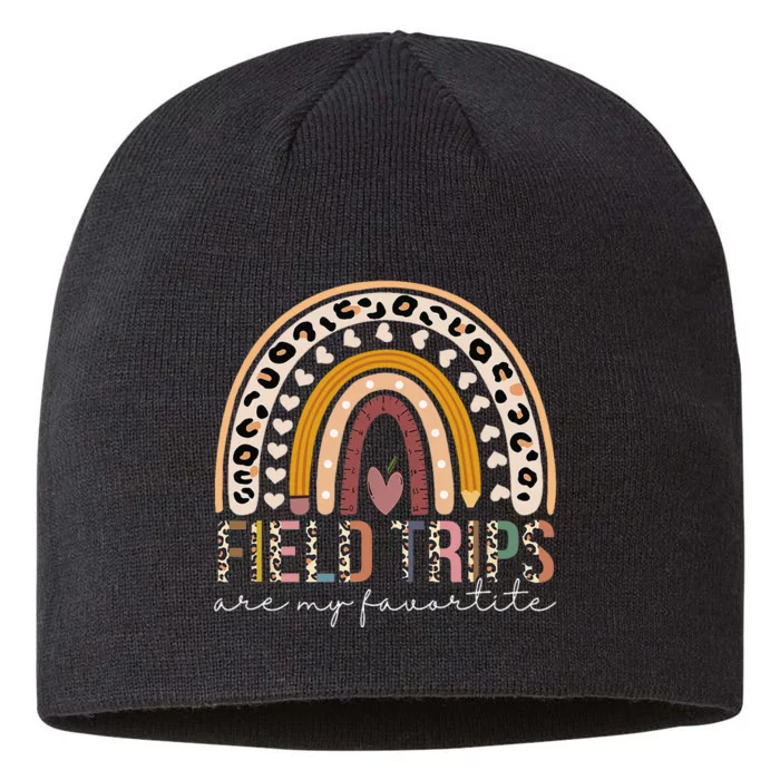 Field Trips Are My Favorite School Field Trip Day Rainbow 8 1/2in Sustainable Knit Beanie