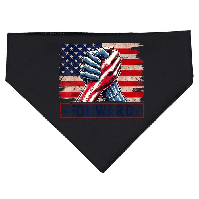 Forward Take America Forward Kamala Harris 2024 USA-Made Doggie Bandana