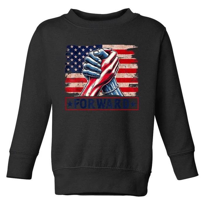 Forward Take America Forward Kamala Harris 2024 Toddler Sweatshirt