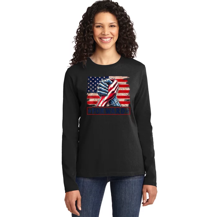 Forward Take America Forward Kamala Harris 2024 Ladies Long Sleeve Shirt