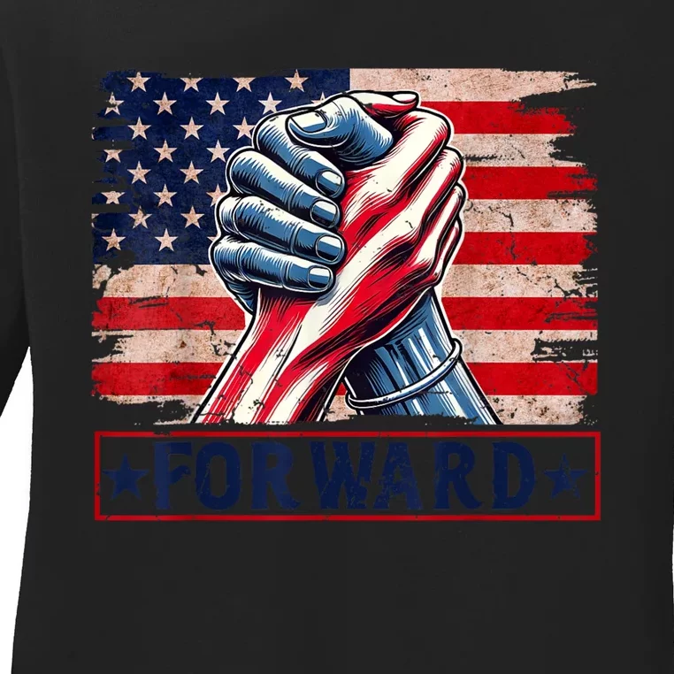 Forward Take America Forward Kamala Harris 2024 Ladies Long Sleeve Shirt