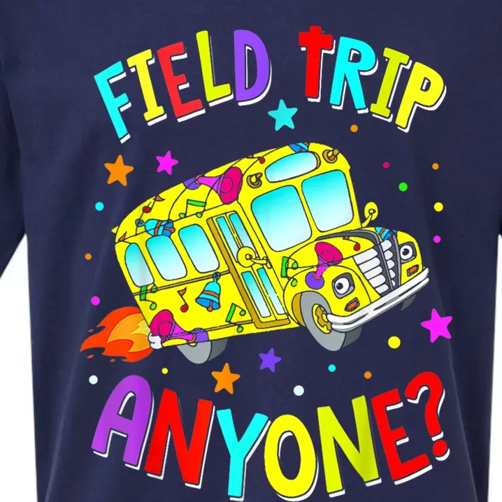 Field Trip Anyone Teacher Teaching School Bus Back To School Sueded Cloud Jersey T-Shirt