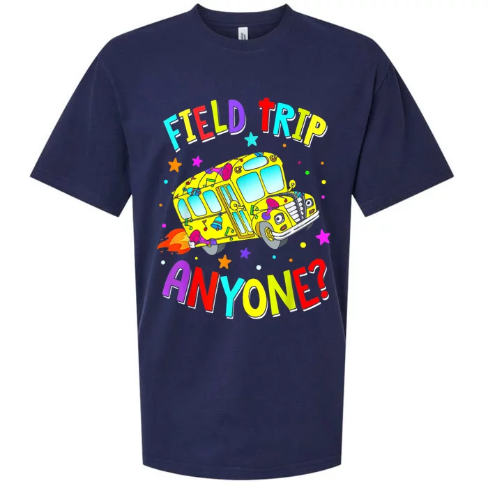 Field Trip Anyone Teacher Teaching School Bus Back To School Sueded Cloud Jersey T-Shirt