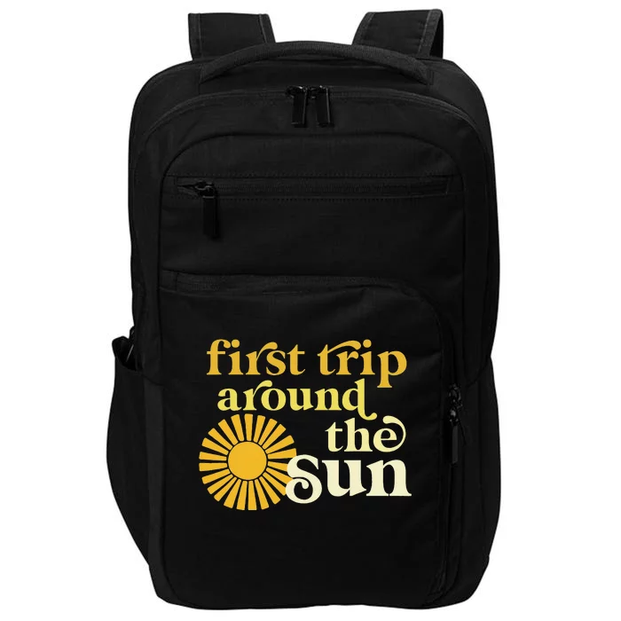 First Trip Around The Sun Birthday Boho Retro Groovy Baby Impact Tech Backpack