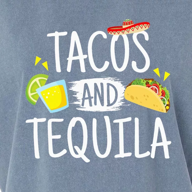 Funny Tacos And Tequila Mexican Sombrero Tee Gift Garment-Dyed Women's Muscle Tee