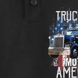 Funny Trucker American Flag Truck Driver Shirt Truck Driver Gift Dry Zone Grid Performance Polo