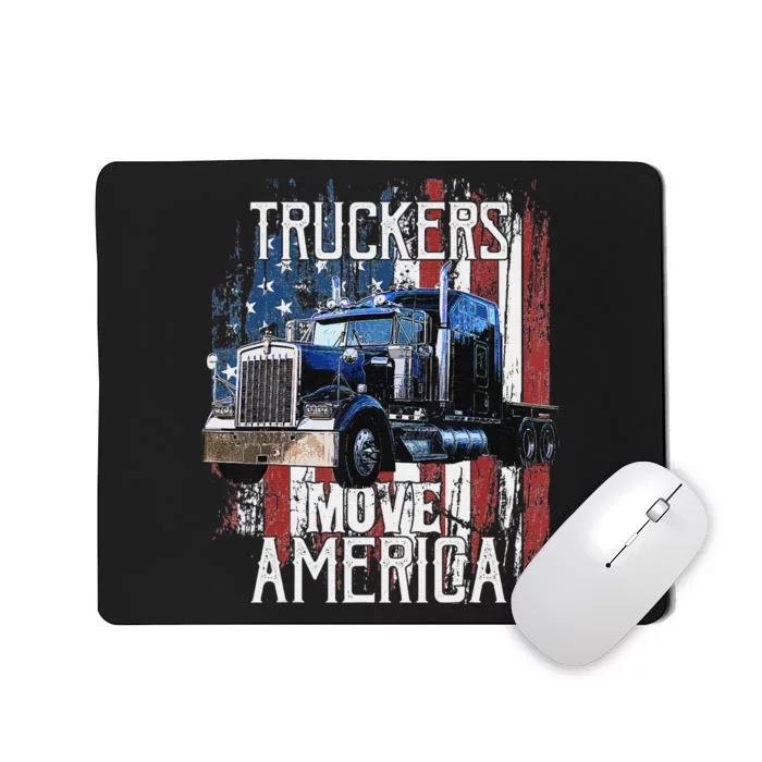 Funny Trucker American Flag Truck Driver Shirt Truck Driver Gift Mousepad