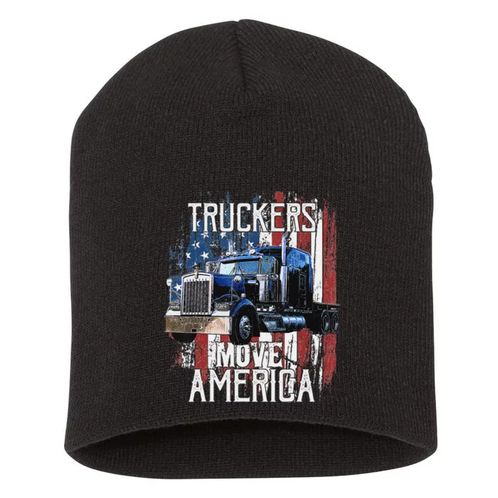 Funny Trucker American Flag Truck Driver Shirt Truck Driver Gift Short Acrylic Beanie