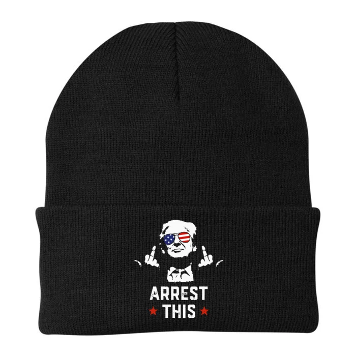 Funny Trump Arrest This Donald Trump Middle Finger President Knit Cap Winter Beanie