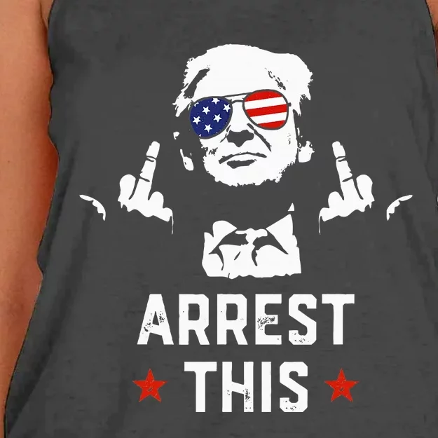 Funny Trump Arrest This Donald Trump Middle Finger President Women's Knotted Racerback Tank