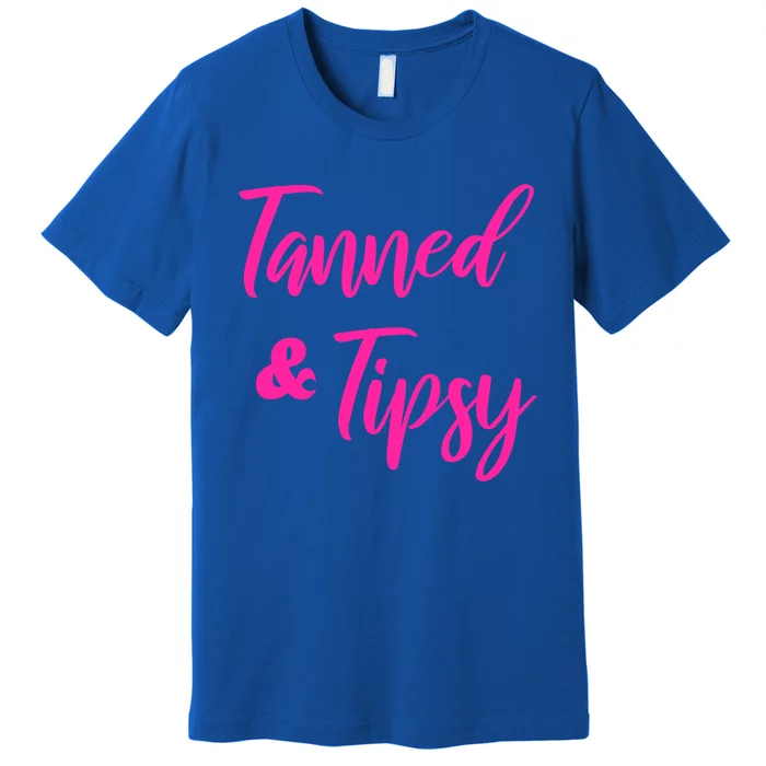 Funny Tanned And Tipsy Vacation Great Gift Premium T-Shirt