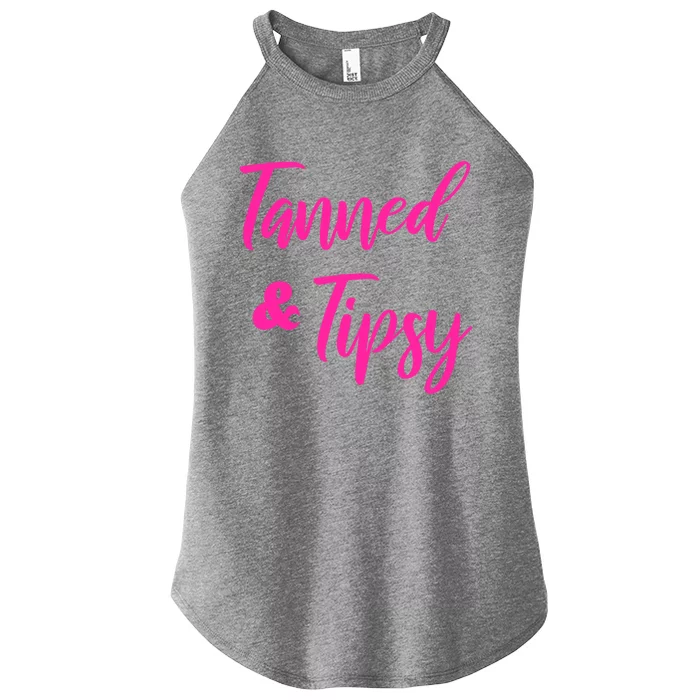 Funny Tanned And Tipsy Vacation Great Gift Women’s Perfect Tri Rocker Tank