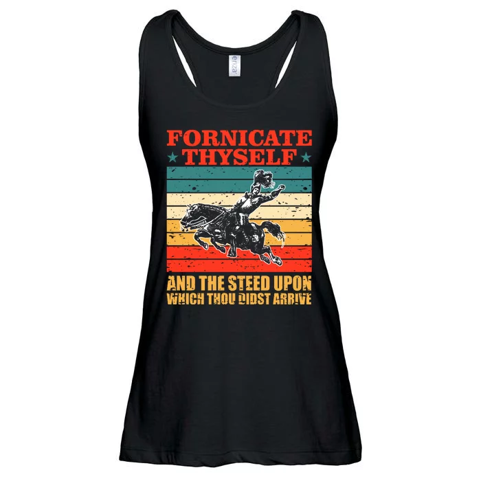 Fornicate Thyself And The Steed Upon Which Thou Didst Arrive Ladies Essential Flowy Tank