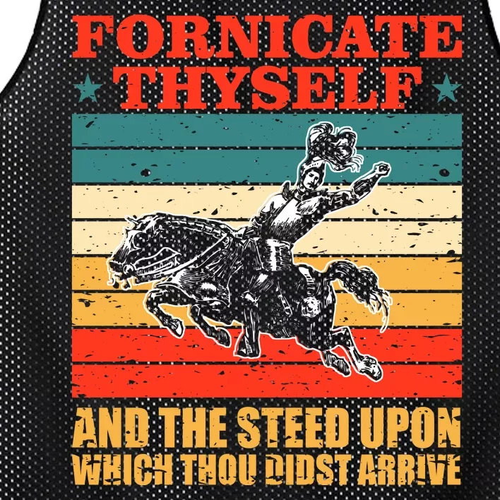 Fornicate Thyself And The Steed Upon Which Thou Didst Arrive Mesh Reversible Basketball Jersey Tank