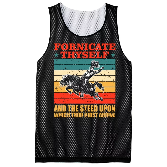 Fornicate Thyself And The Steed Upon Which Thou Didst Arrive Mesh Reversible Basketball Jersey Tank